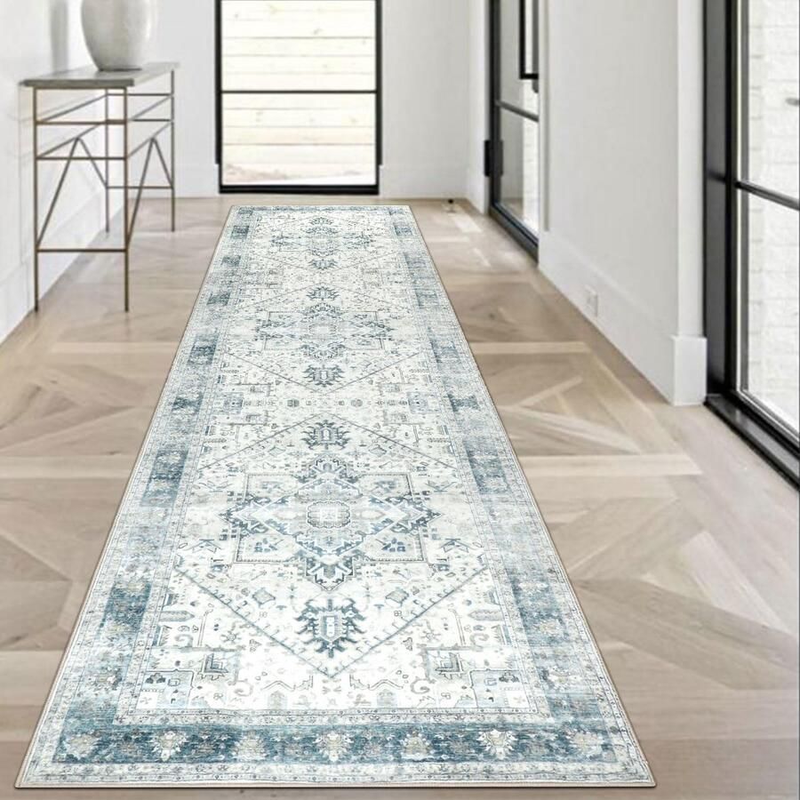 Trankielo Luxe Vintage Loper Tapijt voor Hal en Keuken 80 x 300 cm Wasbaar en Antislip