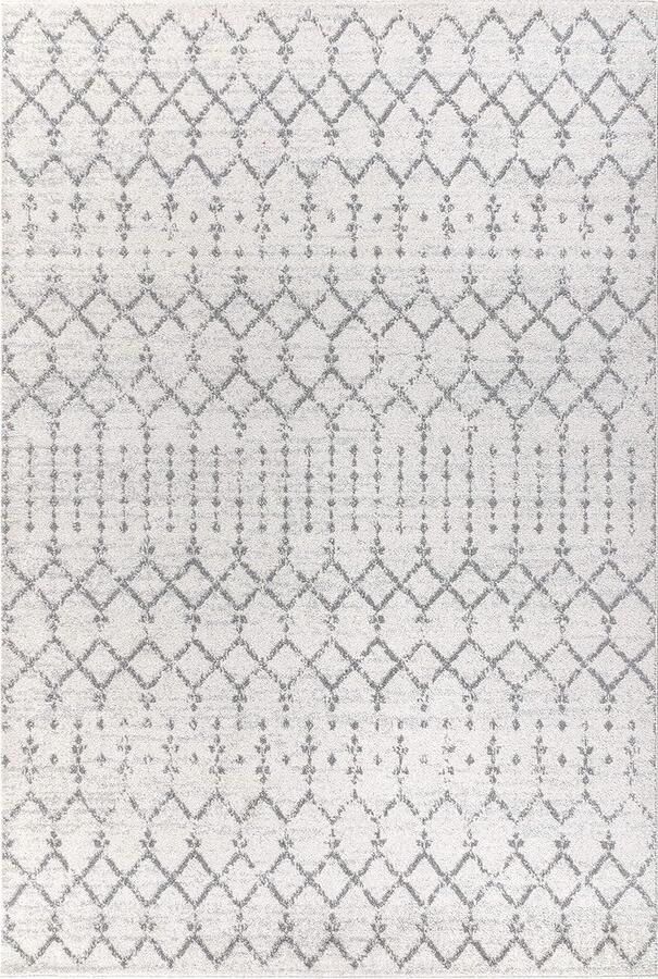 Trankielo Marokkaanse Boho Vintage Vloerkleed 120 x 180 cm Crème Grijs