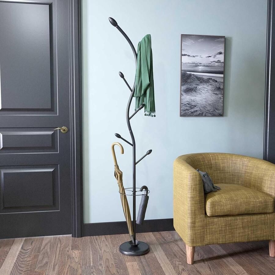 Trankielo Minimalistische Kapstok Versa Derby Elegant Zwart Metaal 9 Haken Ideaal voor Entree en Hal