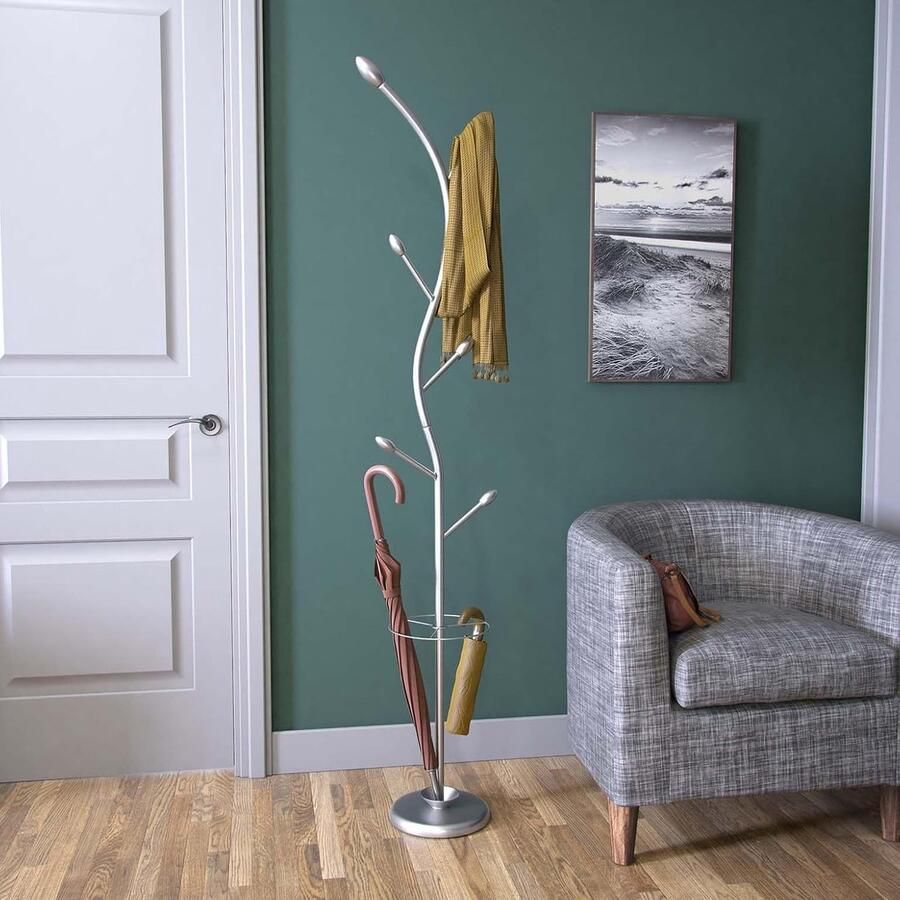 Trankielo Minimalistische Metaal Kapstok voor Entree 9 Haken Grijze Kleur