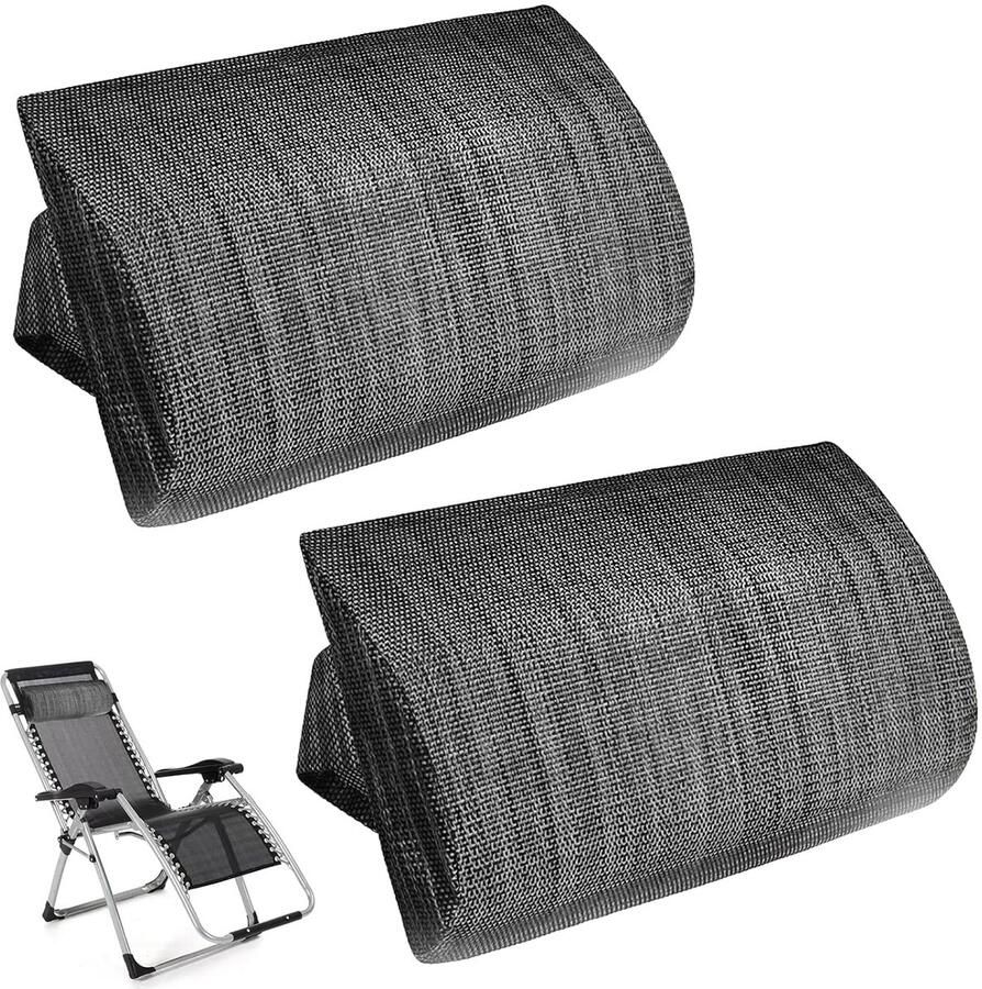 Trankielo – Nekkussen voor Tuinstoelen en Ligstoelen – Set van 2 – Hoogwaardig Schuim – Ademend Stof – Ergonomisch Design – Eenvoudige Bevestiging