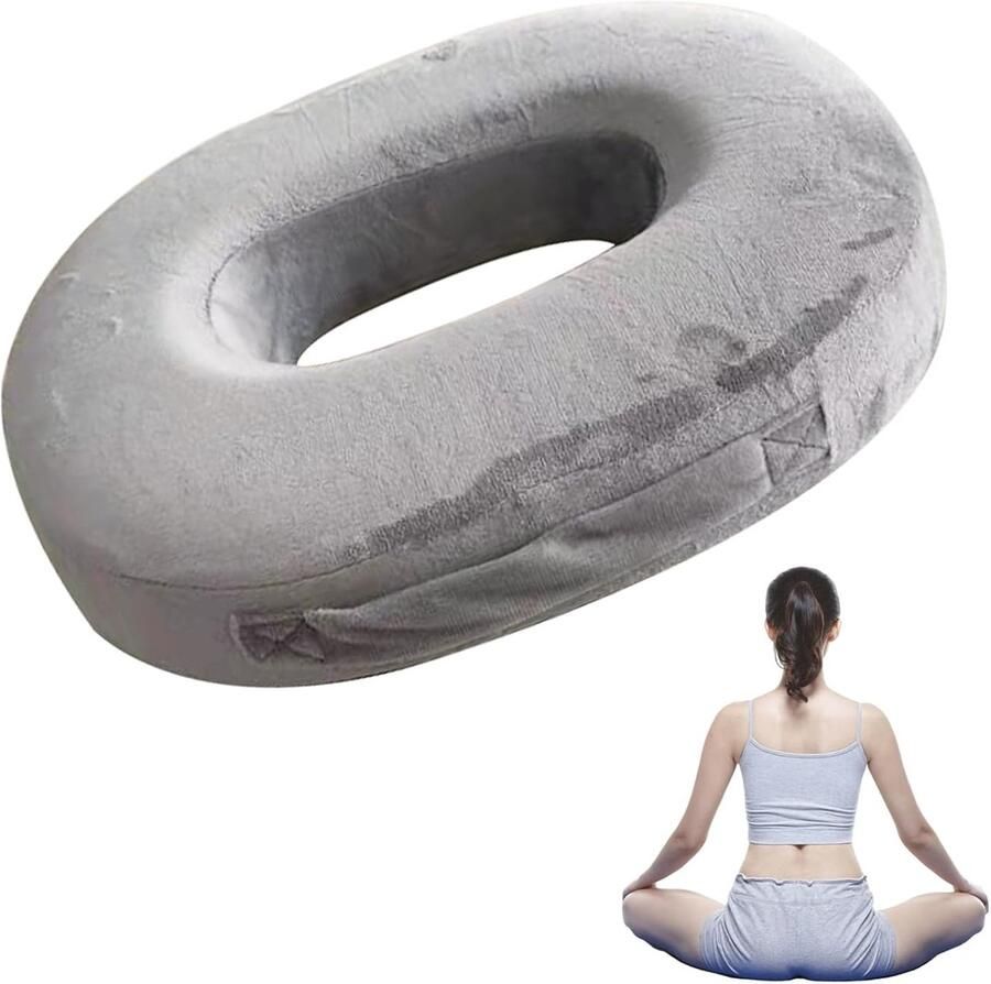 Trankielo Orthopedisch Zitkussen van Traagschuim Ronde Stuitbeenkussen Design – Ideaal voor Bureaustoel en Auto Pijnverlichting voor Stuitbeen en Aambeien Stimuleert Doorbloeding