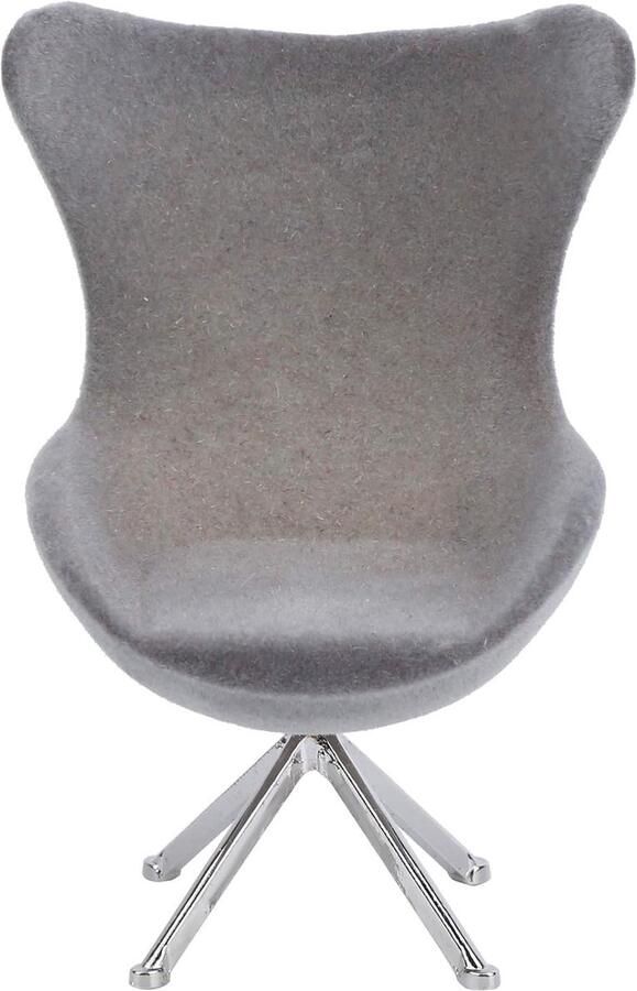 Trankielo Poppenhuis stoel met hoge rug 1:12 schaal Grijs Premium flockmateriaal voor kindvriendelijk gebruik