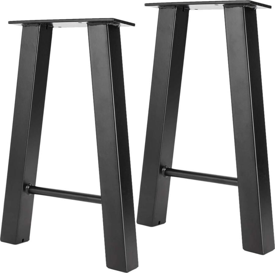 Trankielo Robuuste Industriële Tafelpoten van Koolstofstaal 40 cm Hoog Set van 2 Zwart