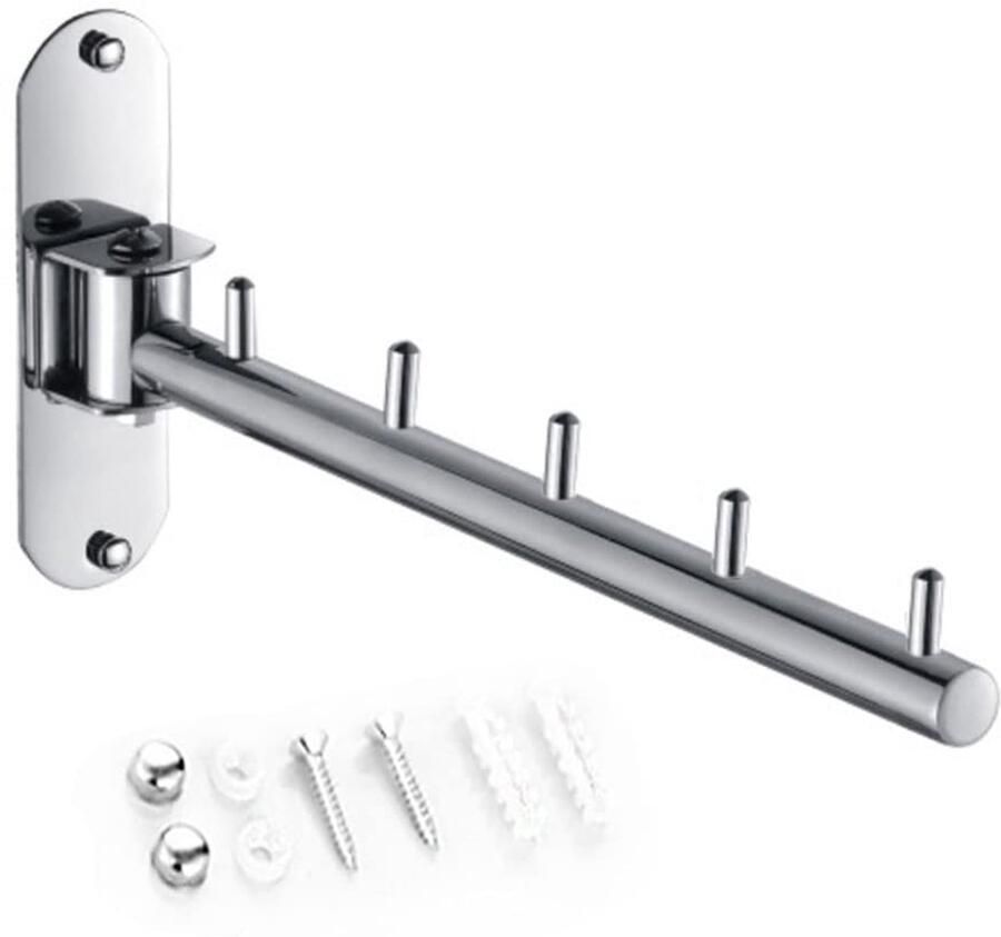 Trankielo Roestvrijstalen Kledingventilator – Wandmontage Inklapbaar Kledingrek – Weerbestendige Klaphaak