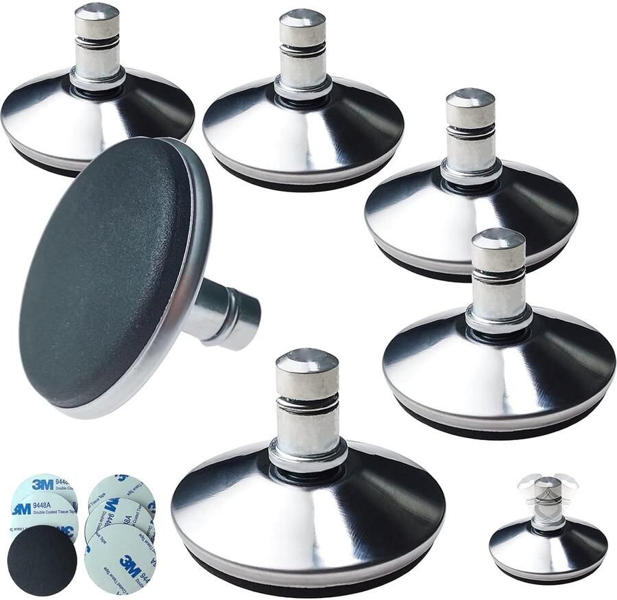 Trankielo – Roestvrijstalen Vloerglijders Set van 6 – Zelfklevende Viltglijders Inbegrepen – Geschikt voor Bureaustoelen Bureaus Banken – Stiftdiameter Ø 11 mm