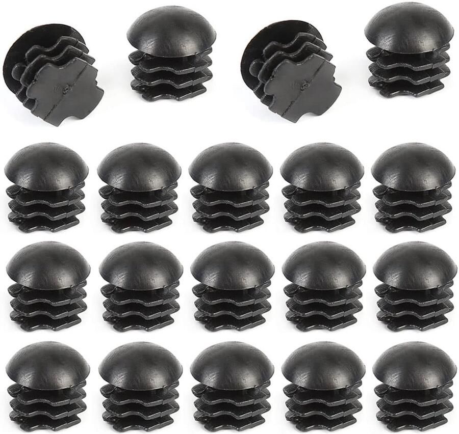 Trankielo – Ronde Kunststof Stoelpootdoppen – Set van 50 – Geschikt voor 16 mm Buisdiameter – Zwart – Vloerbescherming