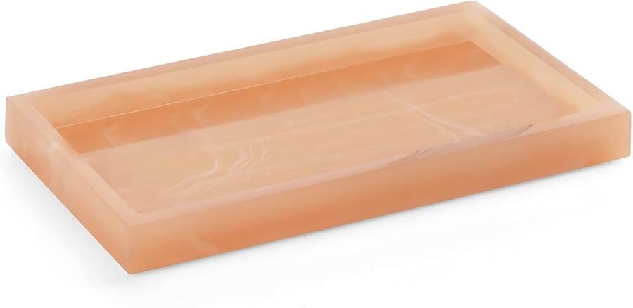 Trankielo Roze Sieraden Organizer Tray Stijlvolle Resin Bak voor Keuken Douche & Dressoir – Afmetingen 19 7 x 10 x 2 cm – Decoratieve Parfum Ring & Kaarshouder