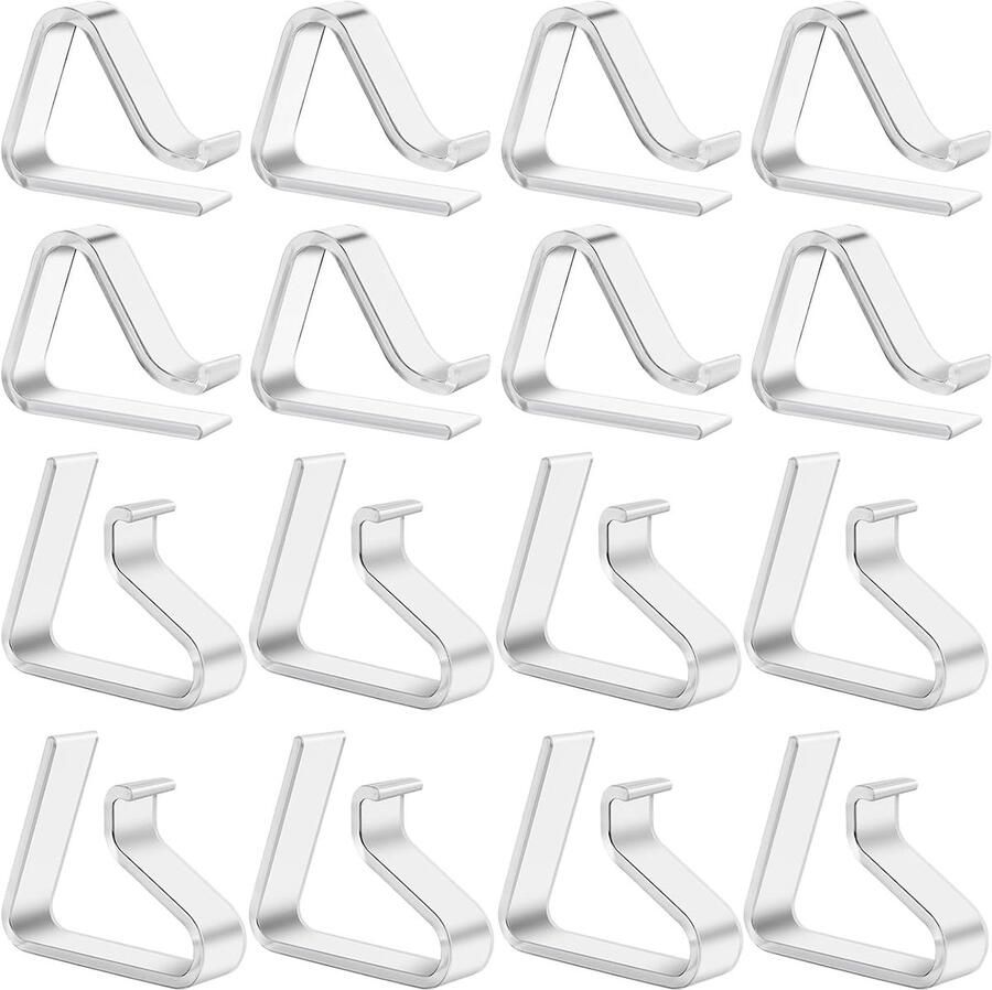 Trankielo Set van 16 Tafelkleedklemmen – Duurzaam ABS Materiaal – Geschikt voor Binnen en Buiten – Transparant – Ideaal voor Picknicks en Feesten