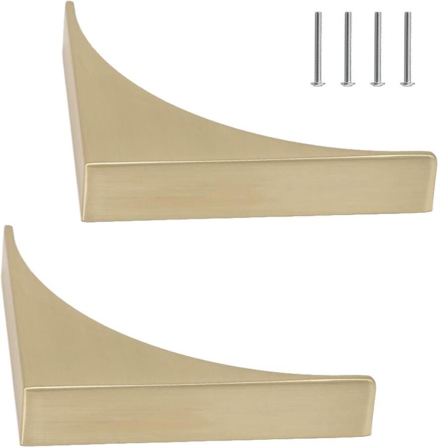 Trankielo – Set van 2 Gouden Meubelgrepen – Aluminium Keukenkast Handvatten – Inclusief Schroeven – Voor Kasten Dressoirs en Garderobes