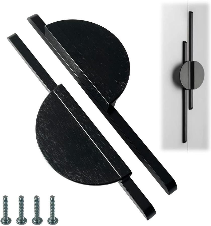 Trankielo – Set van 2 Keukenkast Meubelgrepen – Zwart Aluminium – 160mm – Inclusief Schroeven – Geschikt voor Kasten Dressoirs en Kleerkasten