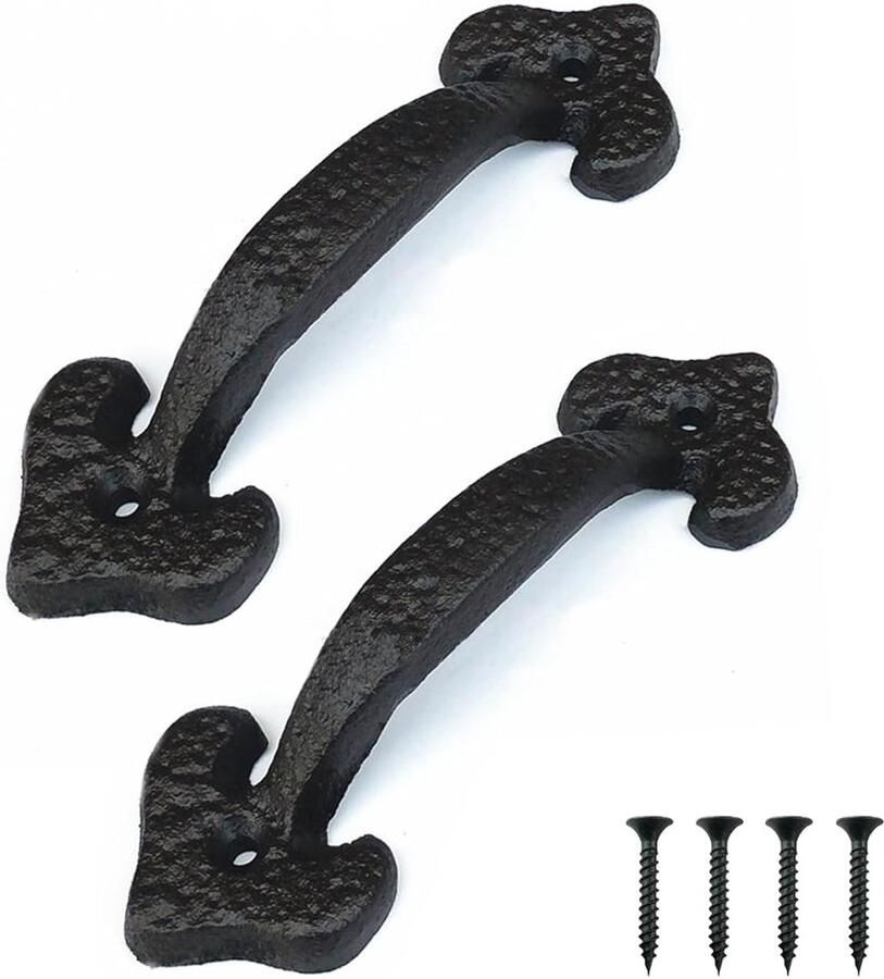 Trankielo – Set van 2 Rustieke IJzeren Deurhandvatten – Stijlvolle Lade- en Meubelgreep voor Doe-het-zelf Decoratie en Interieur