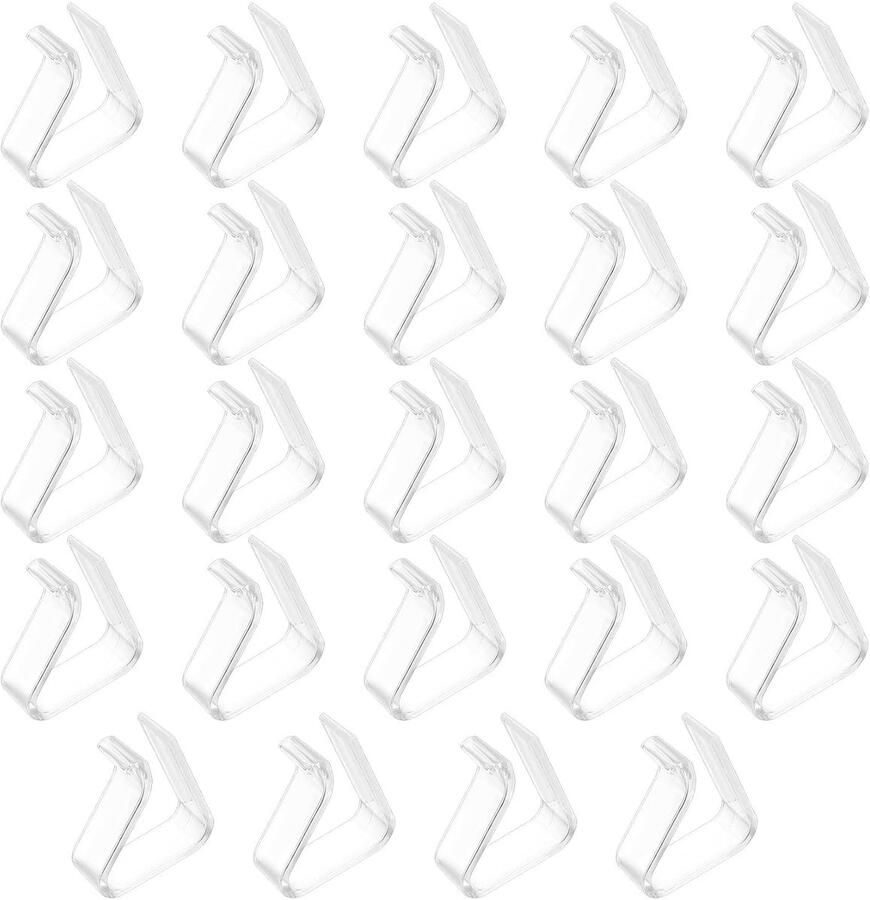 Trankielo – Set van 24 Transparante Tafelkleedklemmen – Flexibele Tafelklemmetjes voor Buiten – Geschikt voor Tafeldikte van 20-35mm – Duurzaam en Roestvrij