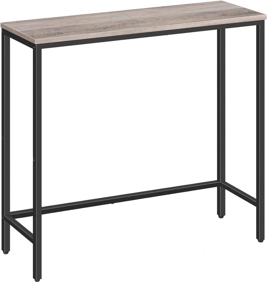 Trankielo Smalle bijzettafel Compact metalen frame Industriële stijl Ideaal voor kleine ruimtes