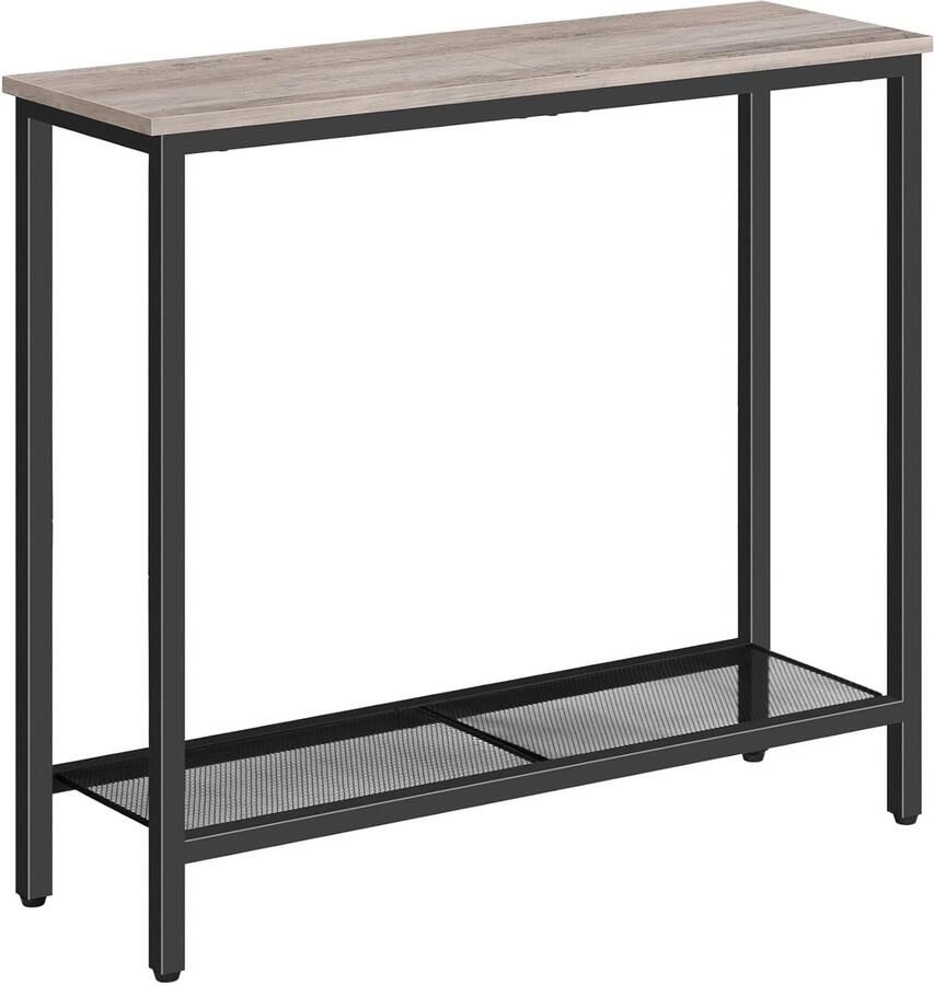 Trankielo Smalle consoletafel 29 5 inch 2-laags bijzettafel Industrieel design Perfect voor hal en woonkamer