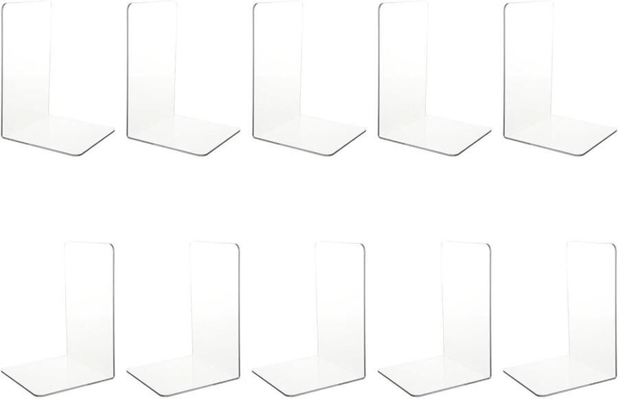 Trankielo Stabiele Transparante Acryl Boekensteunen Set van 10 Veilig Afgerond Ontwerp Geschikt voor Thuis Kantoor Bibliotheek – Duurzaam en Robuust