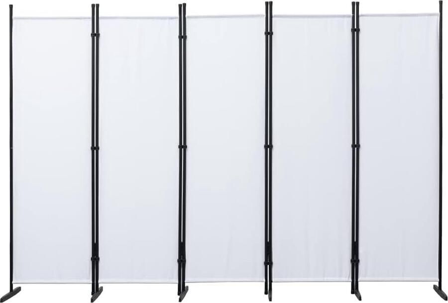 Trankielo Stijlvolle Kamerscherm Ruimteverdeler Opvouwbaar & Weerbestendig 5-delig voor Interieur en Exterieur Wit