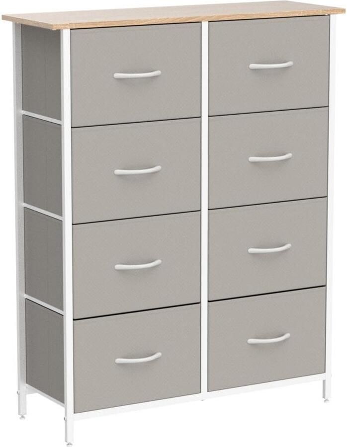 Trankielo Stijlvolle Opbergtoren voor het Huis met 8 Lades Ideaal voor Slaapkamer en Woonkamer