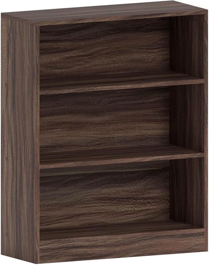 Trankielo Stijlvolle Walnoot Boekenkast Houten Rekeenheid voor Kantoor of Woonkamer