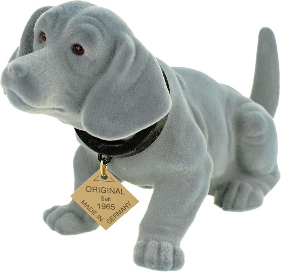 Trankielo Traditionele Grijze Wiebelteckel Figuur – 19 cm – Voor Auto of Bureau – Duits Fabricaat
