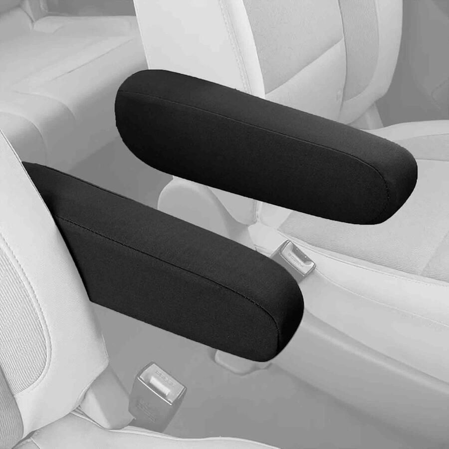 Trankielo Universele Armleuninghoezen voor Autostoel – Set van 2 Zwart – Duurzaam & Huidvriendelijk Materiaal – Eenvoudig te Monteren & Reinigen