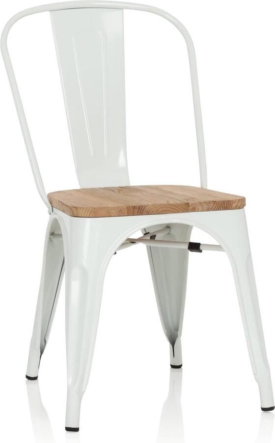 Trankielo VANTAGGIO Comfort W Moderne Retro Bistrostoel Metaal Hout Stapelbaar Industrieel Design Ideaal voor Thuis en Horeca