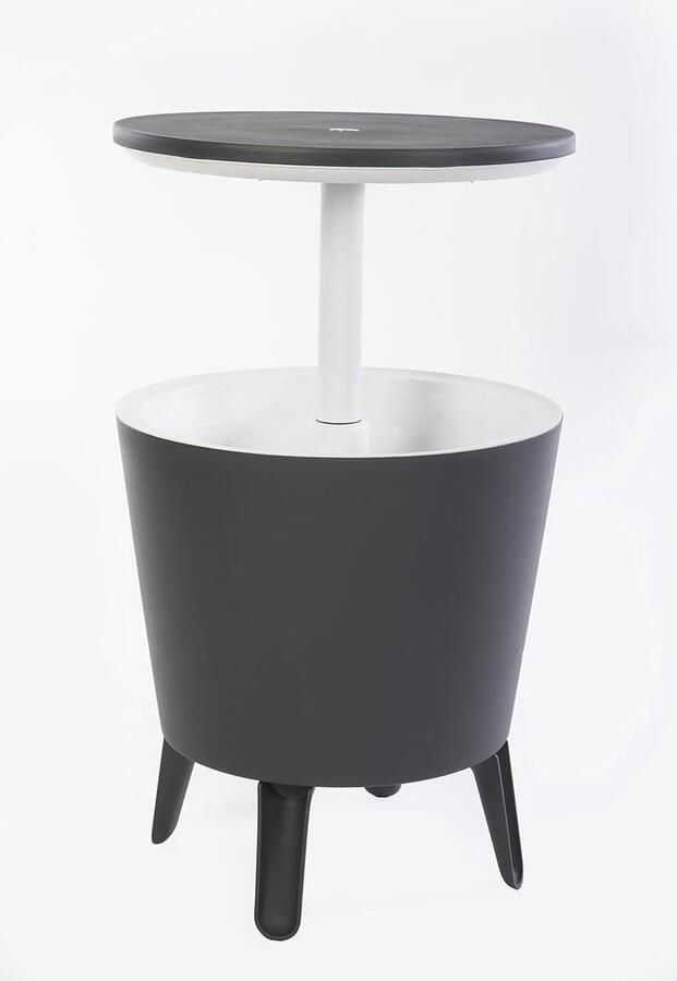 Trankielo Veelzijdige Bartafel met Geïntegreerde Drankkoeler Perfect voor Buiten Grijs Wit