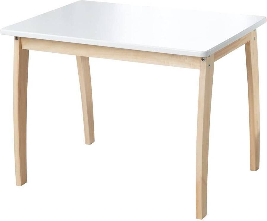 Trankielo Veelzijdige Kindertafel Wit Gelakt Massief Hout en MDF