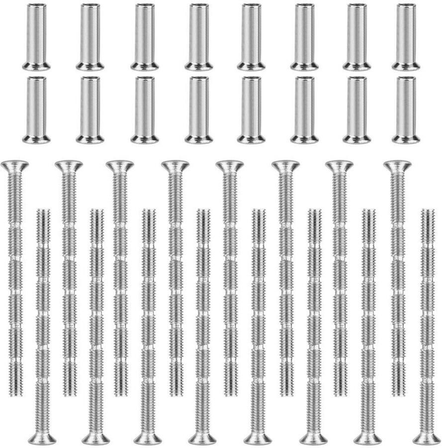 Trankielo Verbindingsbouten 16 stuks M4 deurschroeven metaalkoppelbussen scheurschroeven voor het bevestigen van deurklinken - Foto 2