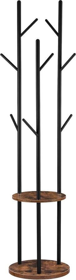 Trankielo Vrijstaande Garderobestandaard – Boomvormig Vintage Design Kledingrek – Bruin-Zwart – Ruimtebesparend en Stijlvol voor Thuis en Kantoor