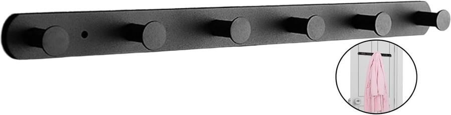 Trankielo – Wandkapstok in Zwart Duurzame Aluminium Constructie – Zware Haak Design – Veelzijdige Ophangopties – Krasvrij Ontwerp