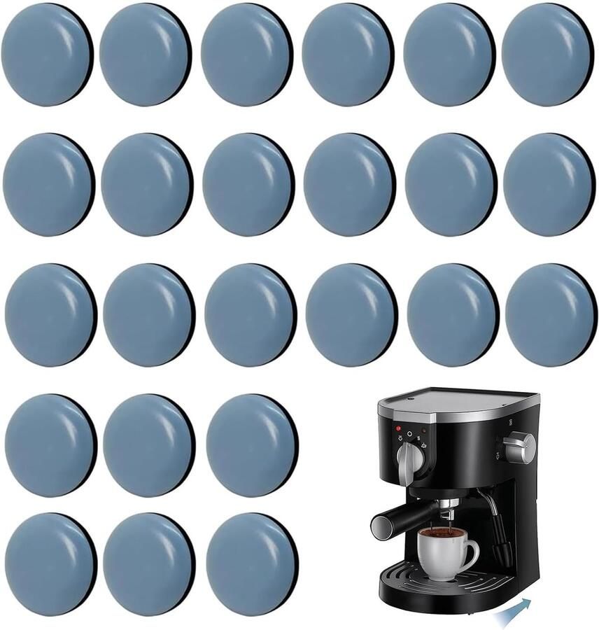 Trankielo Zelfklevende Teflon Vloerbeschermers – Set van 24 Stuks – Voor Meubels en Huishoudelijke Apparaten – 20 mm Diameter