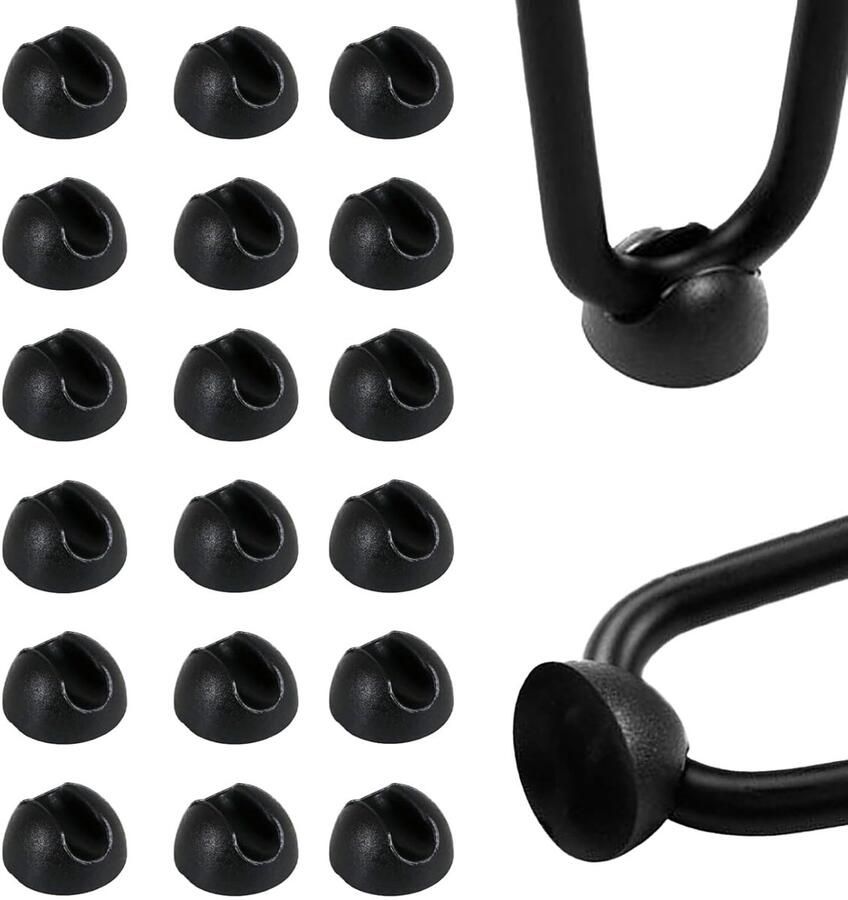 Trankielo – Zwart Siliconen Haarspeld Tafelpoot Beschermers Set van 20 – Antislip en Ruisonderdrukkend Meubel Voet Pads voor Stoelen en Tafels