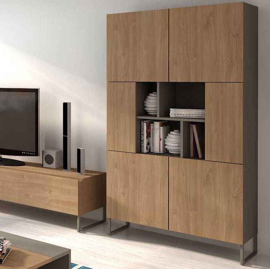 Vente-unique Commode MATHIAS 8 laden Wit L 120 cm x H 120 cm x D 43 cm