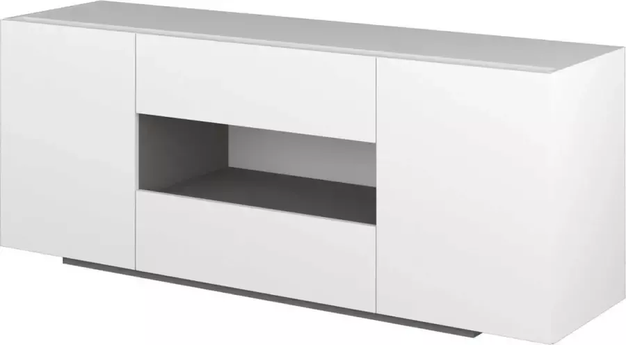Vente-unique Buffetkast MALIK 2 deuren en 2 laden Glanzend wit - Foto 2