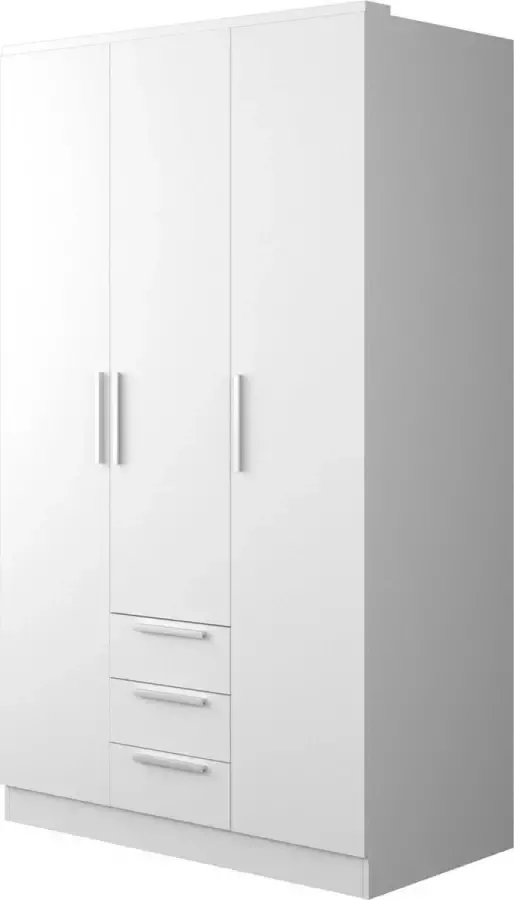 Trasman Kledingkast Ramos 120cm met 3 deuren & 3 laden wit - Foto 10