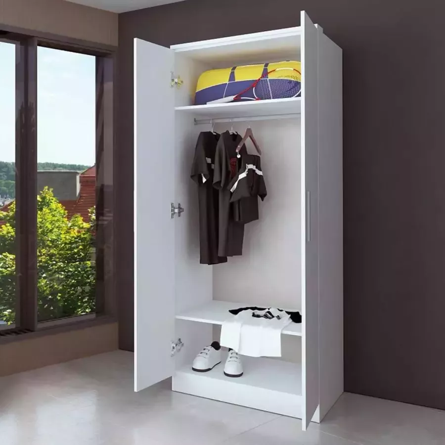 Trasman Kledingkast Ramos 120cm met 3 deuren & 3 laden wit