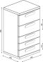 Trasman Ladekast Bo0 98 cm met 5 lades en langwerpige handgrepen grenen wit - Thumbnail 2