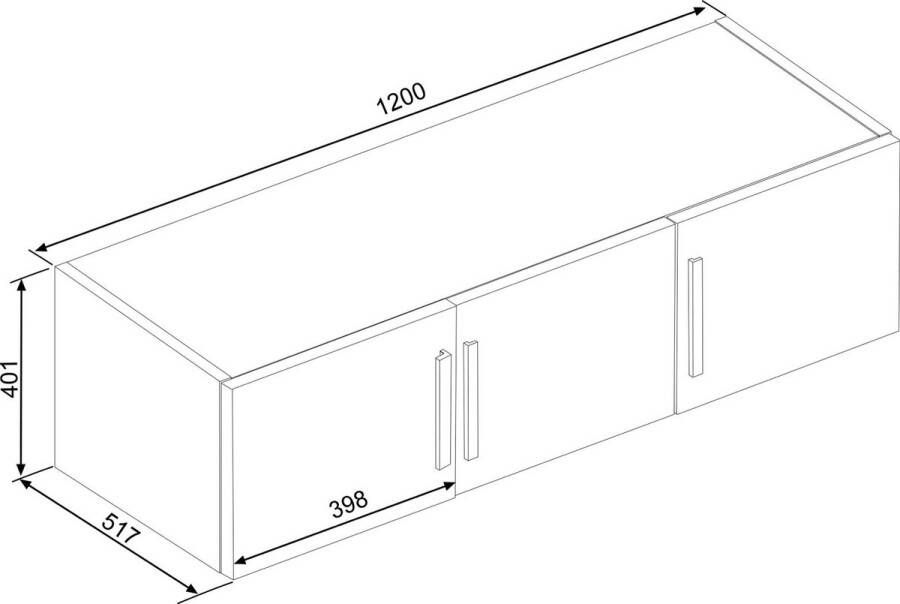 Trasman Kledingkast Ramos 120cm met 3 deuren & 3 laden eik - Foto 2
