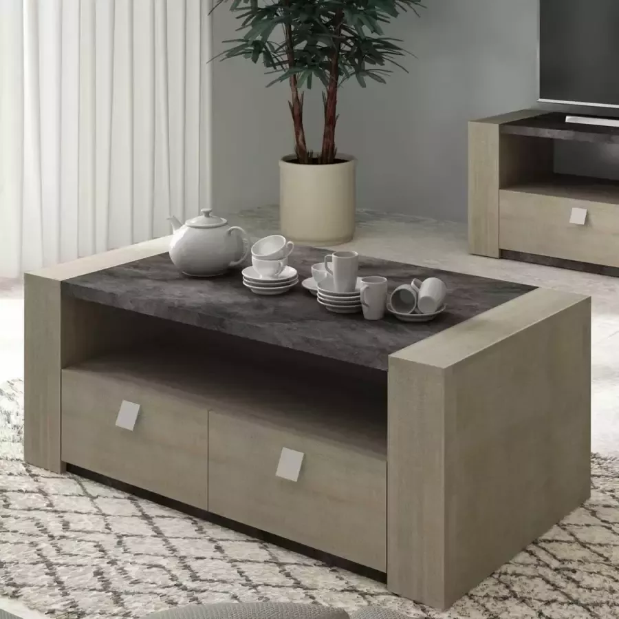 Trasman Salontafel Grijs 120x60x45 cm