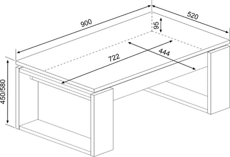 Trasman Salontafel Wit 90x52x45 cm