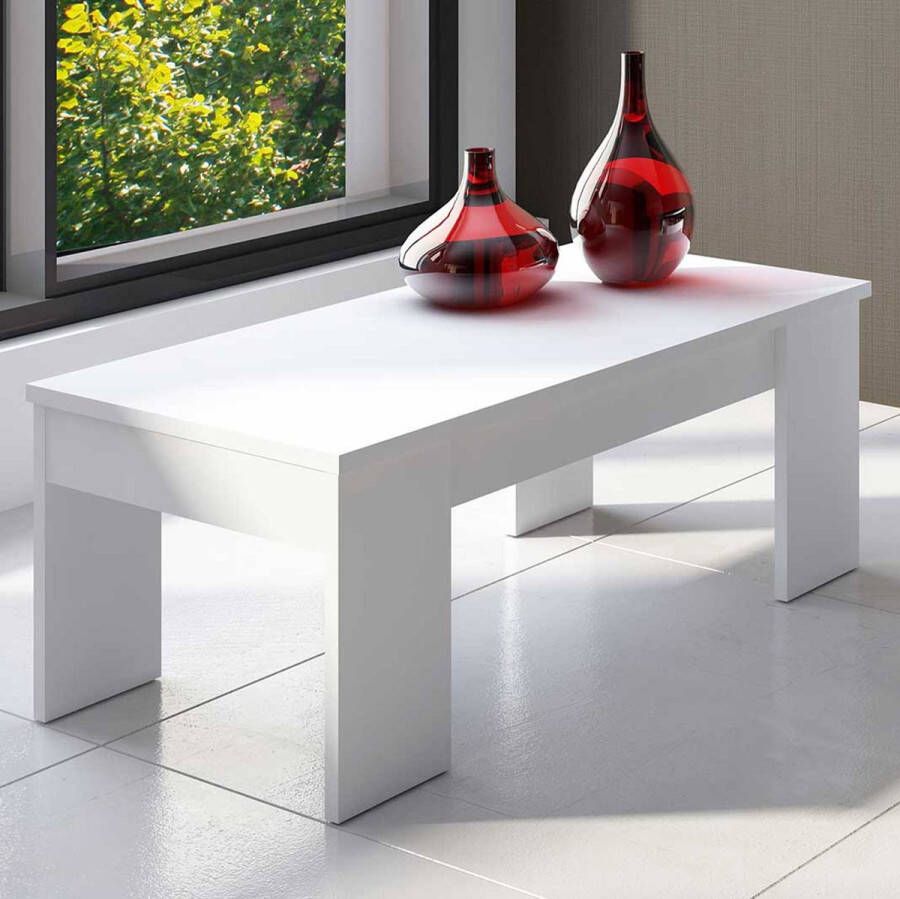 Trasman Salontafel Wit 98x50x42 cm