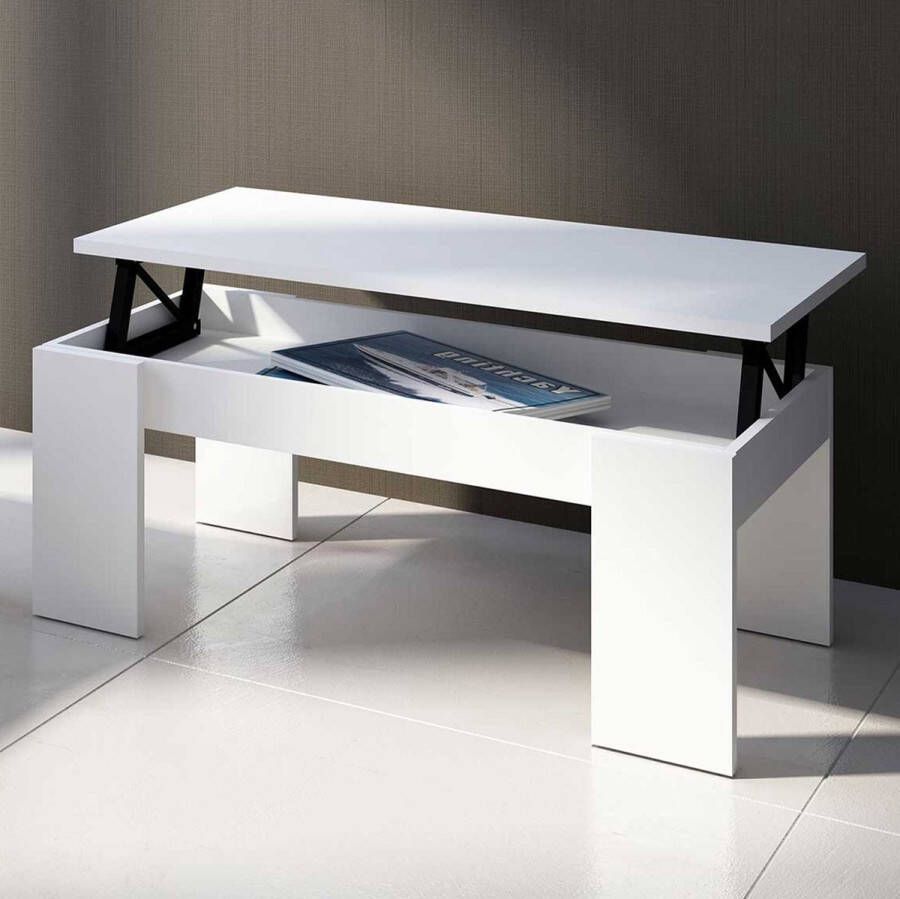 Trasman Salontafel Wit 98x50x42 cm - Foto 2