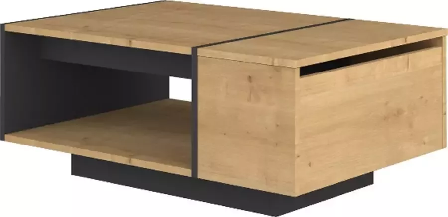 Trasman Salontafel Cube 90x60 cm beige zwart