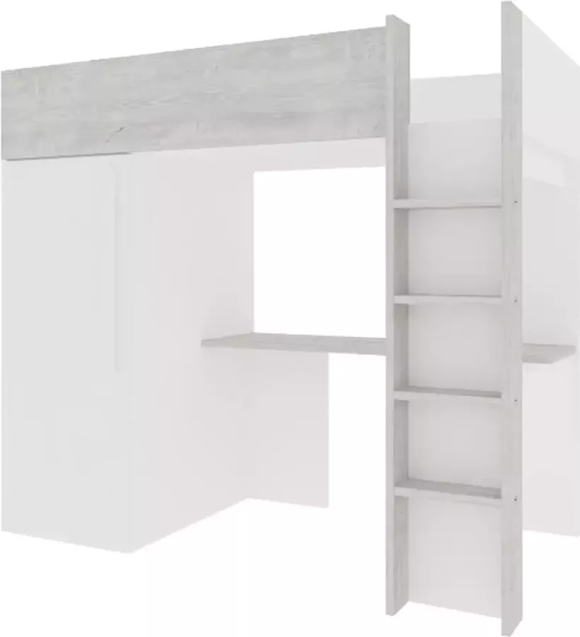 Trasman EMOB Hoogslaper Bo9 90x200 cm met bureau & kast antraciet Hoogslapers met bureau Antraciet; Grijs Melamine; Spaanplaat Hoogslapers met bureau Eenpersoons Hoogslaper Op voorraad - Foto 4