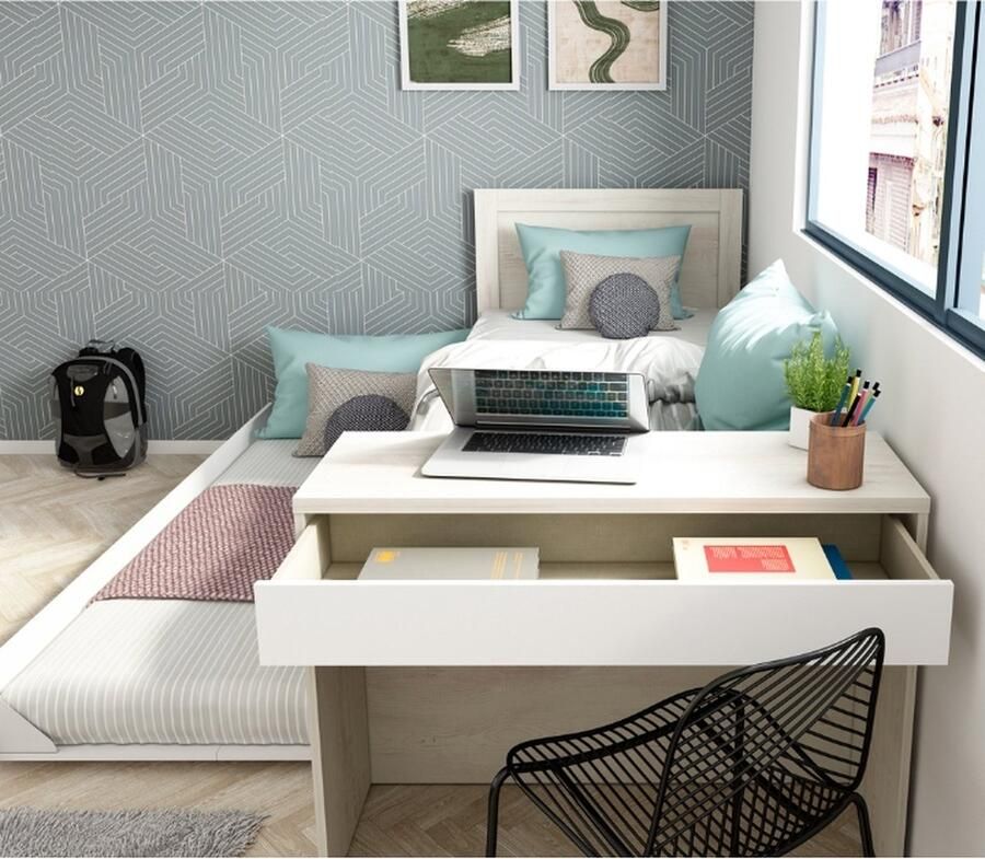 Trasman Shipley Kinderbed met Bureau en Slaaplade Wit Witgrenen - Foto 2