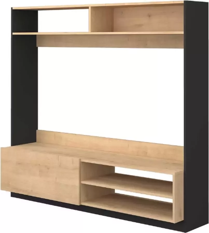 Trasman TV Meubel TV-meubel Daphne met opklapdeur 163cm Bruin; Zwart - Foto 2