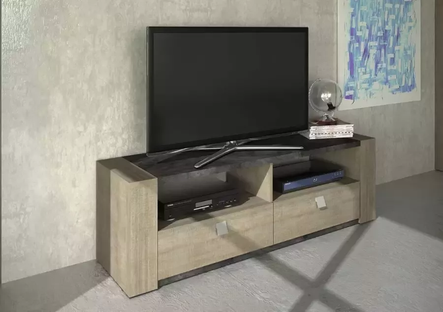 Trasman TV Meubel Tv-meubel Iris 155cm Grijs; Betonlook
