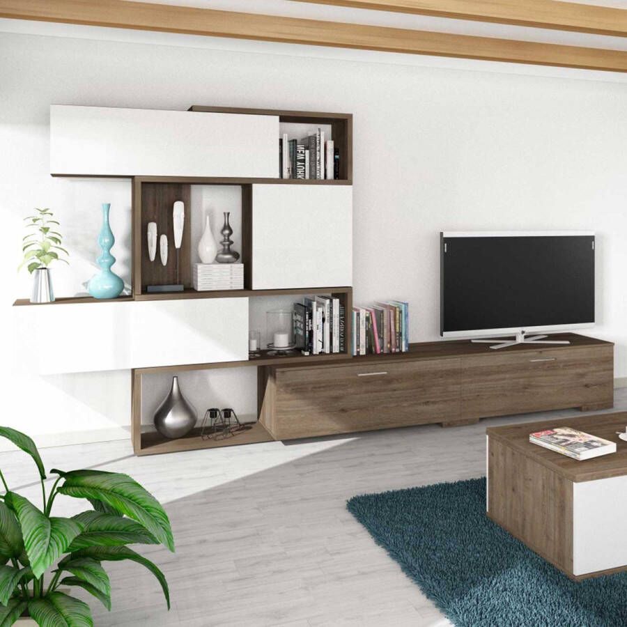 Trasman TV Meubel Tv-meubel Verena 230 233cm Wit; Bruin - Foto 2