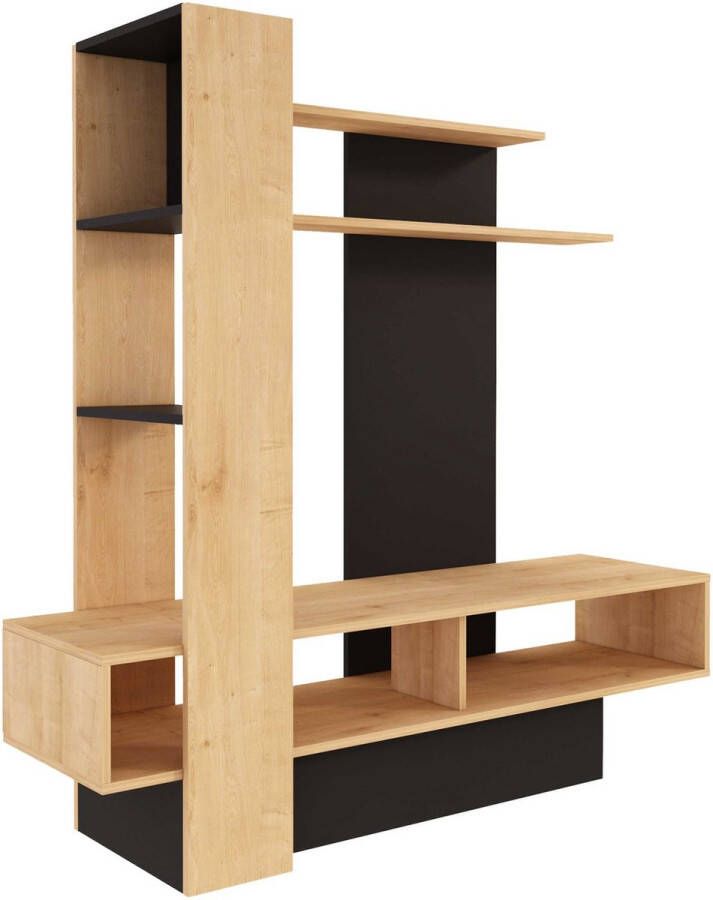 Trasman Tv-meubel Zerko 140cm lichte eik zwart - Foto 2